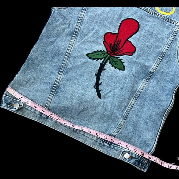 NWOT RARE Unif Embroidered “F*ck U” Denim Oversized Slim Cut Vest Size Medium - Picture 11 of 12